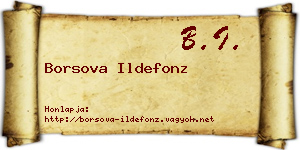 Borsova Ildefonz névjegykártya